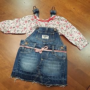 Oshkosh denim overall skirt